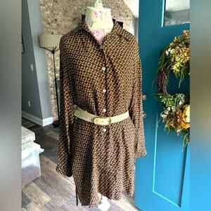 Designer button down shirt dress